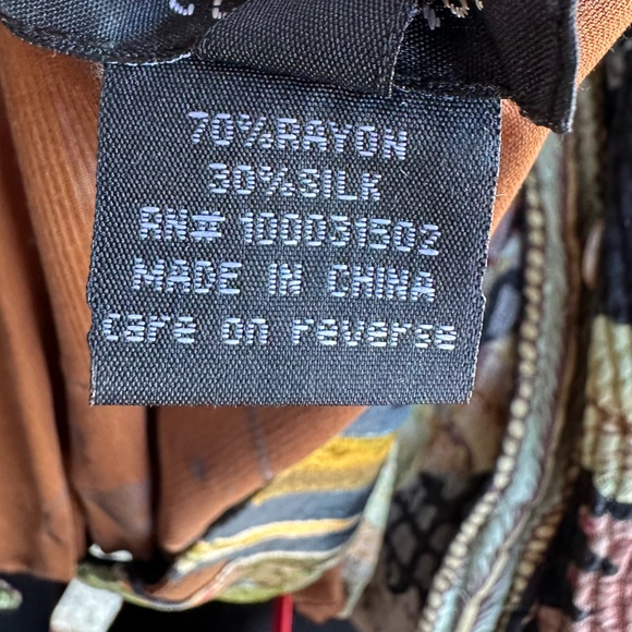 Citron Santa Monica Silk and Velvet Sheer Butterfly Floral Kimono Blouse 2X - Picture 9 of 13